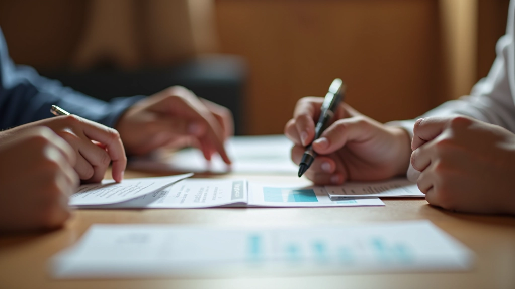Familia alrededor de mesa analizando gráficos y números de presupuesto juntos
