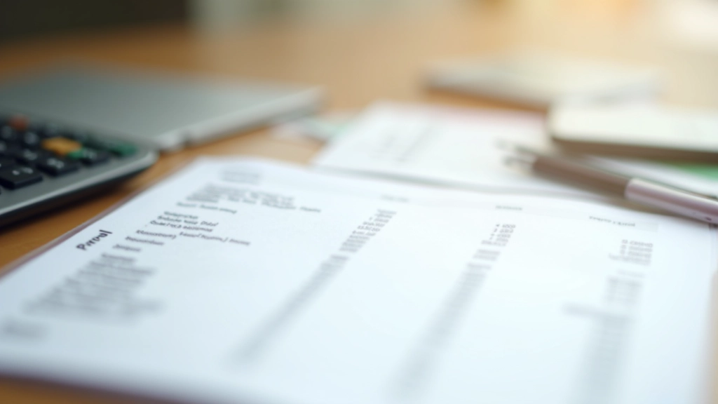 Documento de nómina impreso con números visibles sobre escritorio de oficina