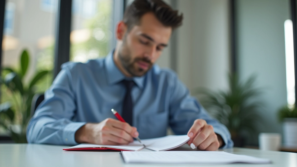 Persona usando calculadora y bolígrafo rojo para marcar errores comunes en lista de categorías de gastos