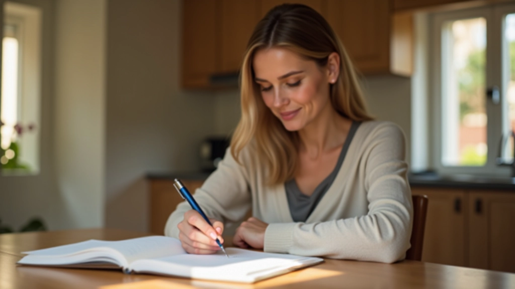 Persona revisando categorías de gastos en una hoja de cálculo en el escritorio del hogar